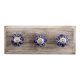 Royal Blue Engraved Melon Ceramic Wooden Hooks
